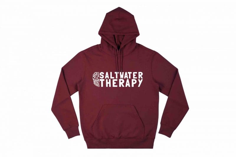 Saltwater Therapy Hoodie Burgundy FRONT 8120 scaled
