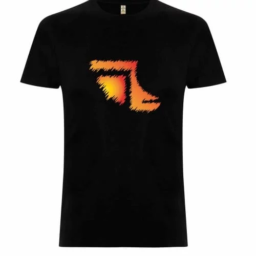 Washout fin 100% recycled Black tee image Sunset