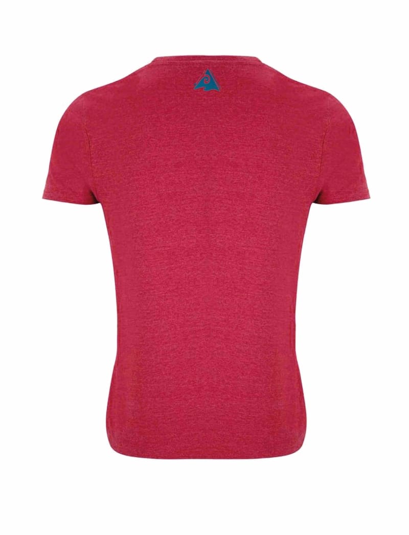 Long Paddle SUP 100% recycled melange red classic fit unisex t shirt (rear)
