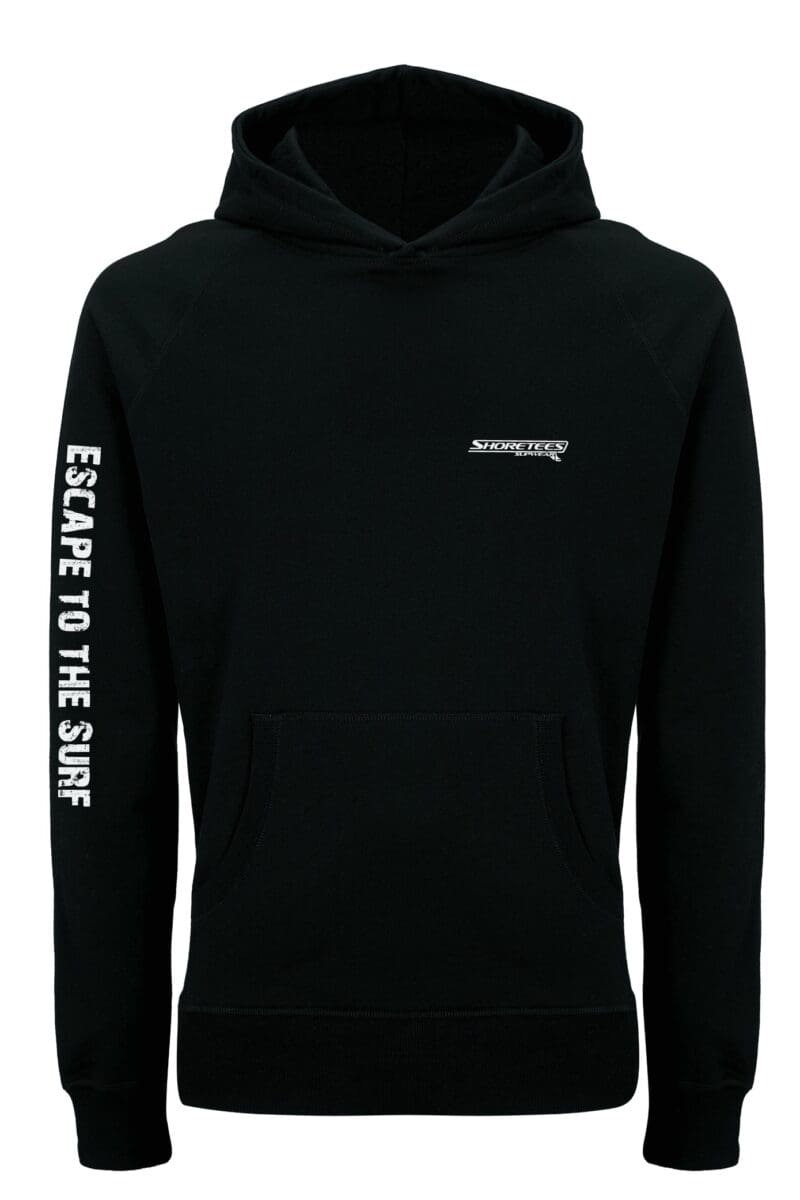 Black recycled hoodie Front